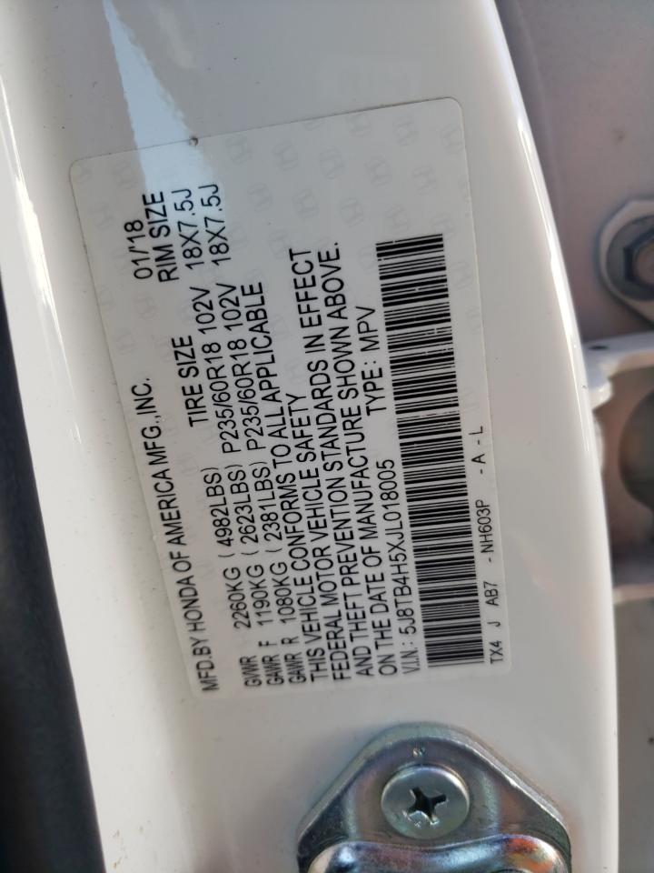 2018 Acura RDX VIN 5J8TB4H5XJL018005 Copart auction photo, front end damage thumbnail 12