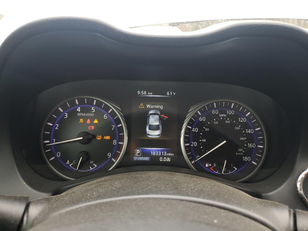 2014 Infiniti Q50 VIN JN1BV7AP8EM671028 Copart auction photo, side / front end damage thumbnail 9