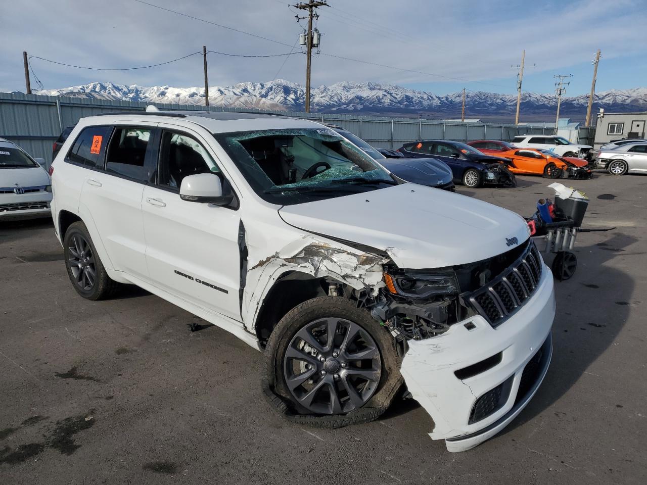 2019 Jeep Grand Cherokee VIN 1C4RJFCG4KC696136 Copart auction photo, front end / side damage thumbnail 4