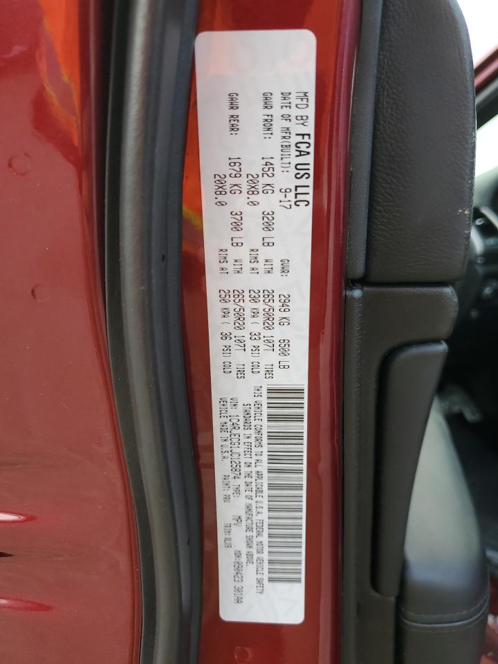 2018 Jeep Grand Cherokee VIN 1C4RJECG1JC125874 Copart auction photo, rear end / side damage thumbnail 15