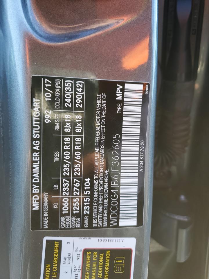 2018 Mercedes-Benz GLC VIN WDC0G4JB6JF362605 Copart auction photo, minor dent/scratches damage thumbnail 13