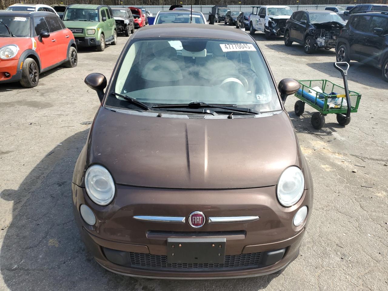 2013 Fiat 500 VIN 3C3CFFAR4DT693406 Copart auction photo, front end damage thumbnail 5