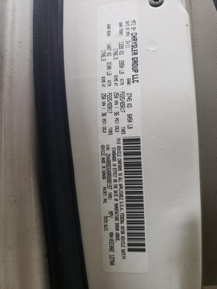 2011 Chrysler Town & Country VIN 2A4RR8DG0BR688197 Copart auction photo, front end damage thumbnail 14