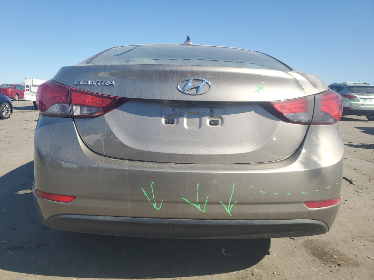 2016 Hyundai Elantra VIN 5NPDH4AE3GH654029 Copart auction photo, vandalism / minor dent/scratches damage thumbnail 6