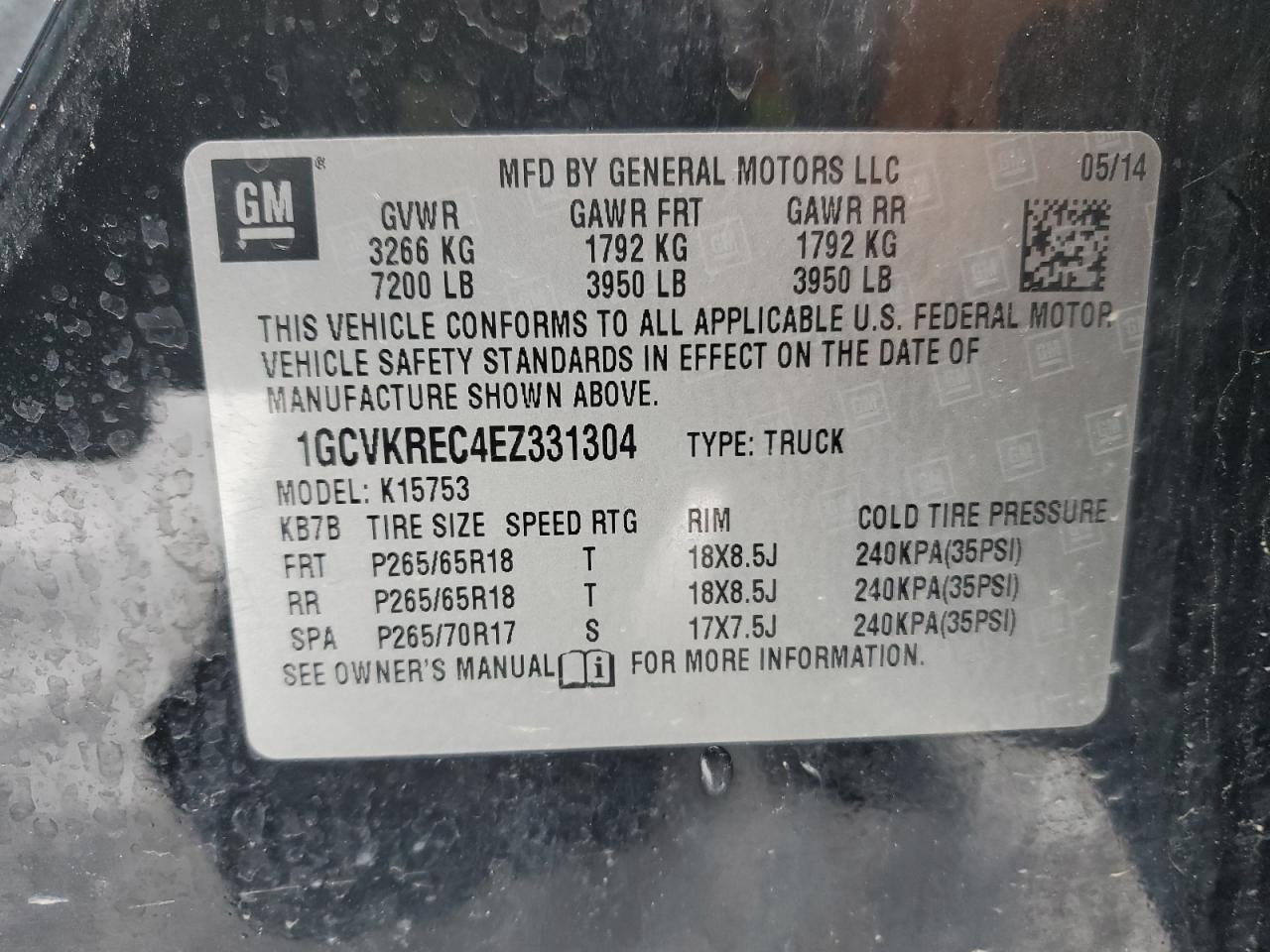 2014 Chevrolet Silverado VIN 1GCVKREC4EZ331304 Copart auction photo, front end damage thumbnail 12