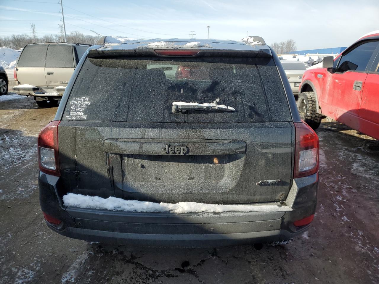 2015 Jeep Compass VIN 1C4NJDAB6FD101023 Copart auction photo, side damage thumbnail 6