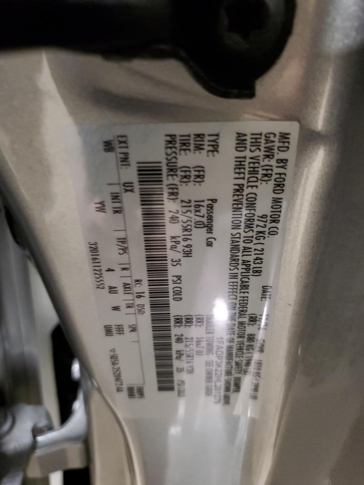 2017 Ford Focus VIN 1FADP3K22HL201279 Copart auction photo, front end damage thumbnail 12