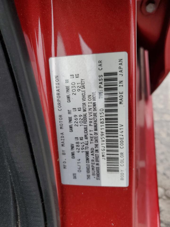 2015 Mazda 6 VIN JM1GJ1V59F1183150 Copart auction photo, rear end damage thumbnail 13