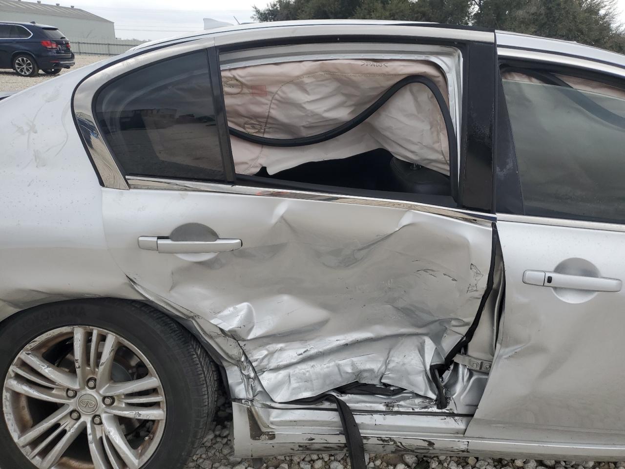 2012 Infiniti G VIN JN1CV6AP3CM620497 Copart auction photo, side / rear end damage thumbnail 10