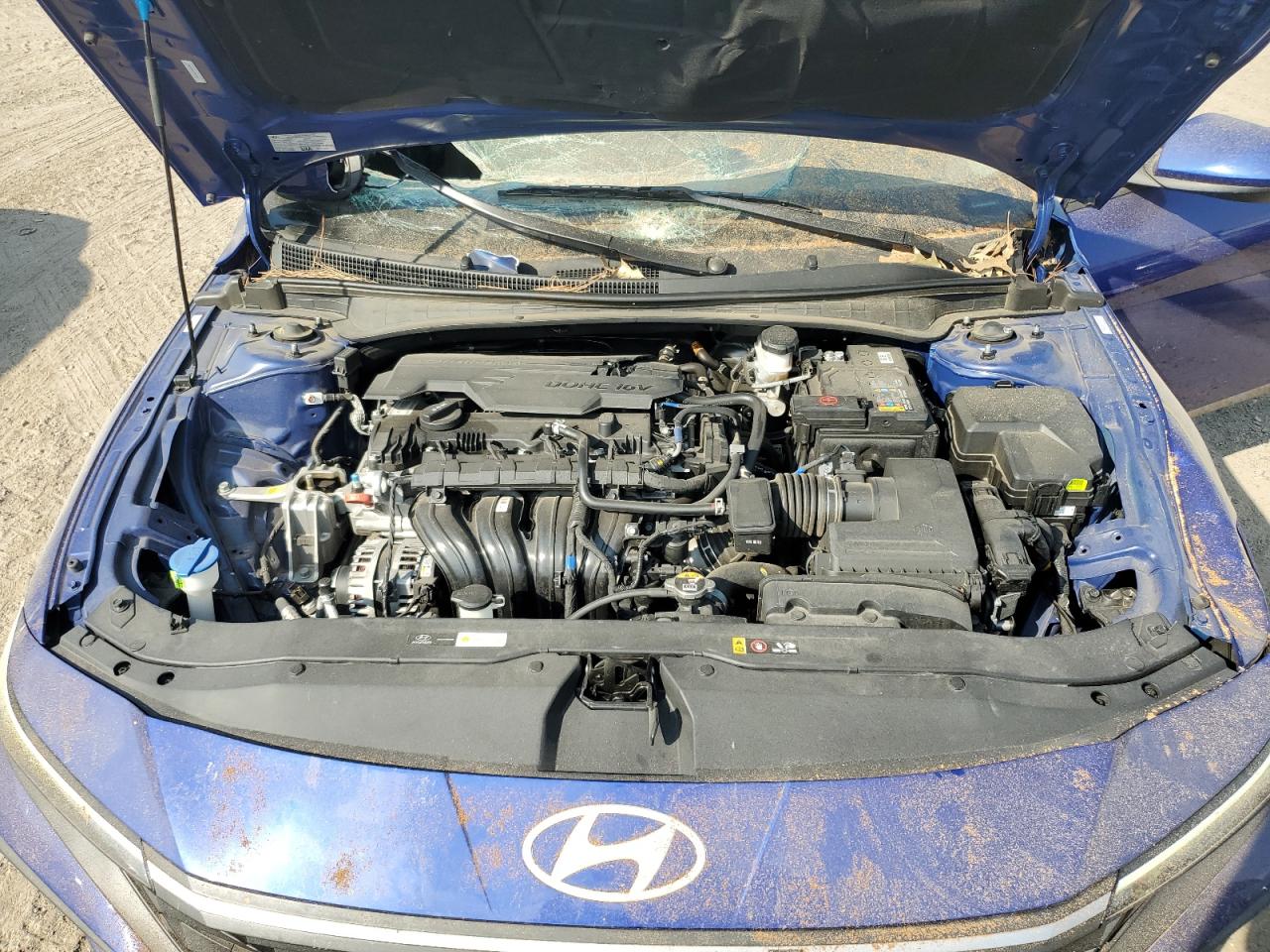 2024 Hyundai Elantra VIN KMHLM4DG7RU635881 Copart auction photo, front end / side damage thumbnail 11
