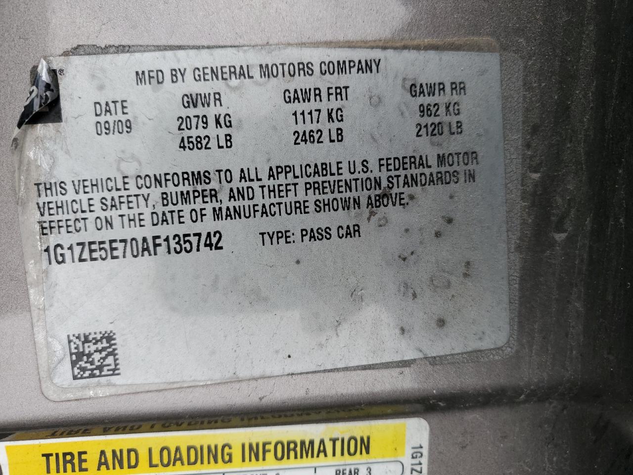 2010 Chevrolet Malibu VIN 1G1ZE5E70AF135742 Copart auction photo, front end damage thumbnail 14