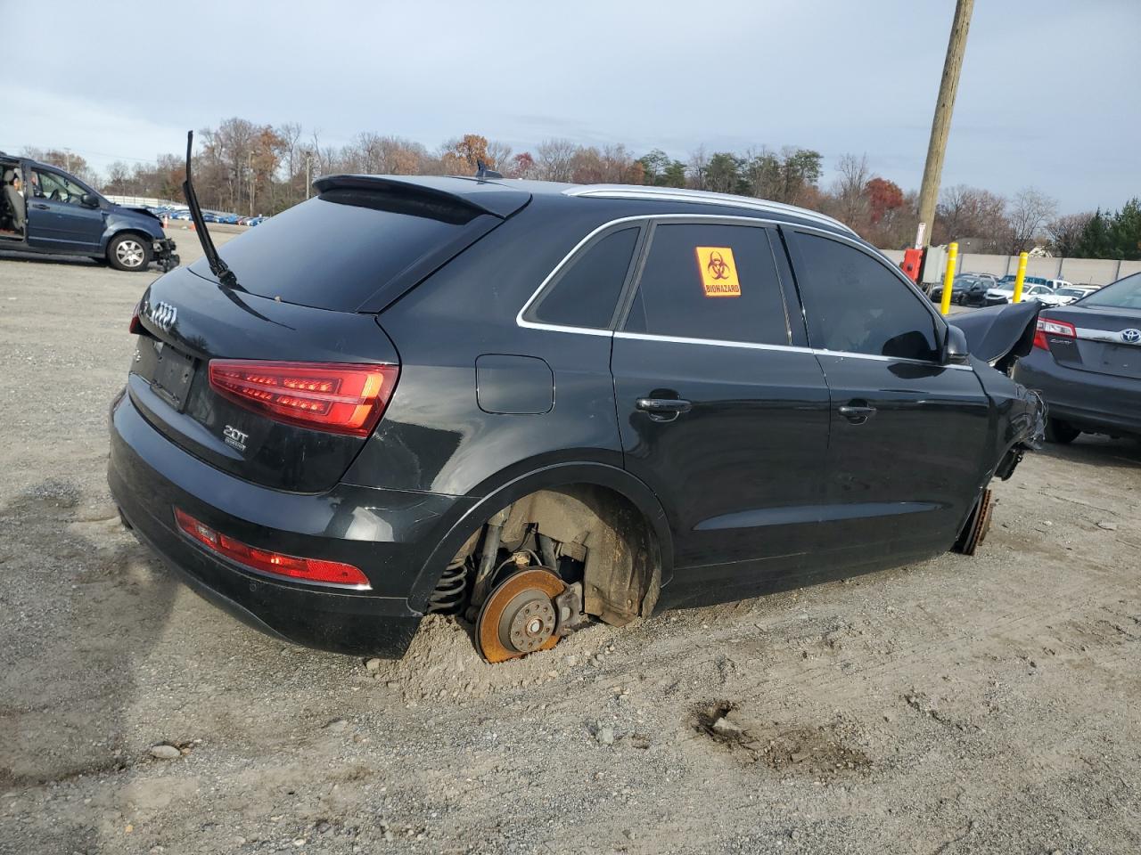 2016 Audi Q3 VIN WA1EFCFS6GR018503 Copart auction photo, all over damage thumbnail 3