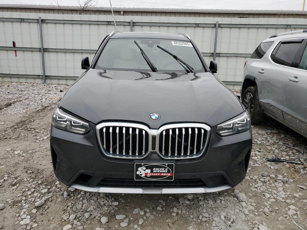2023 BMW X3 VIN 5UX53DP04P9N51157 Copart auction photo, side / front end damage thumbnail 5