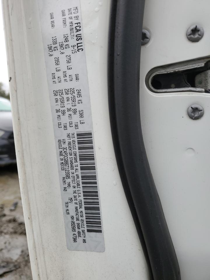 2016 Dodge Journey VIN 3C4PDCGB8GT123585 Copart auction photo, front end damage thumbnail 12