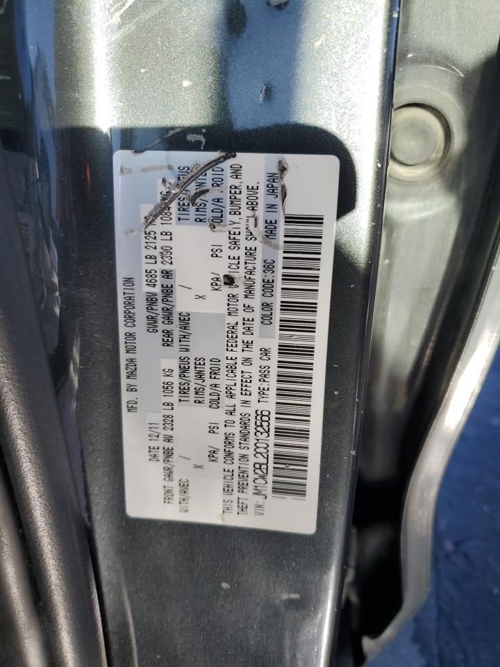 2012 Mazda 5 VIN JM1CW2BL2C0132566 Copart auction photo, rear end / hail damage thumbnail 12