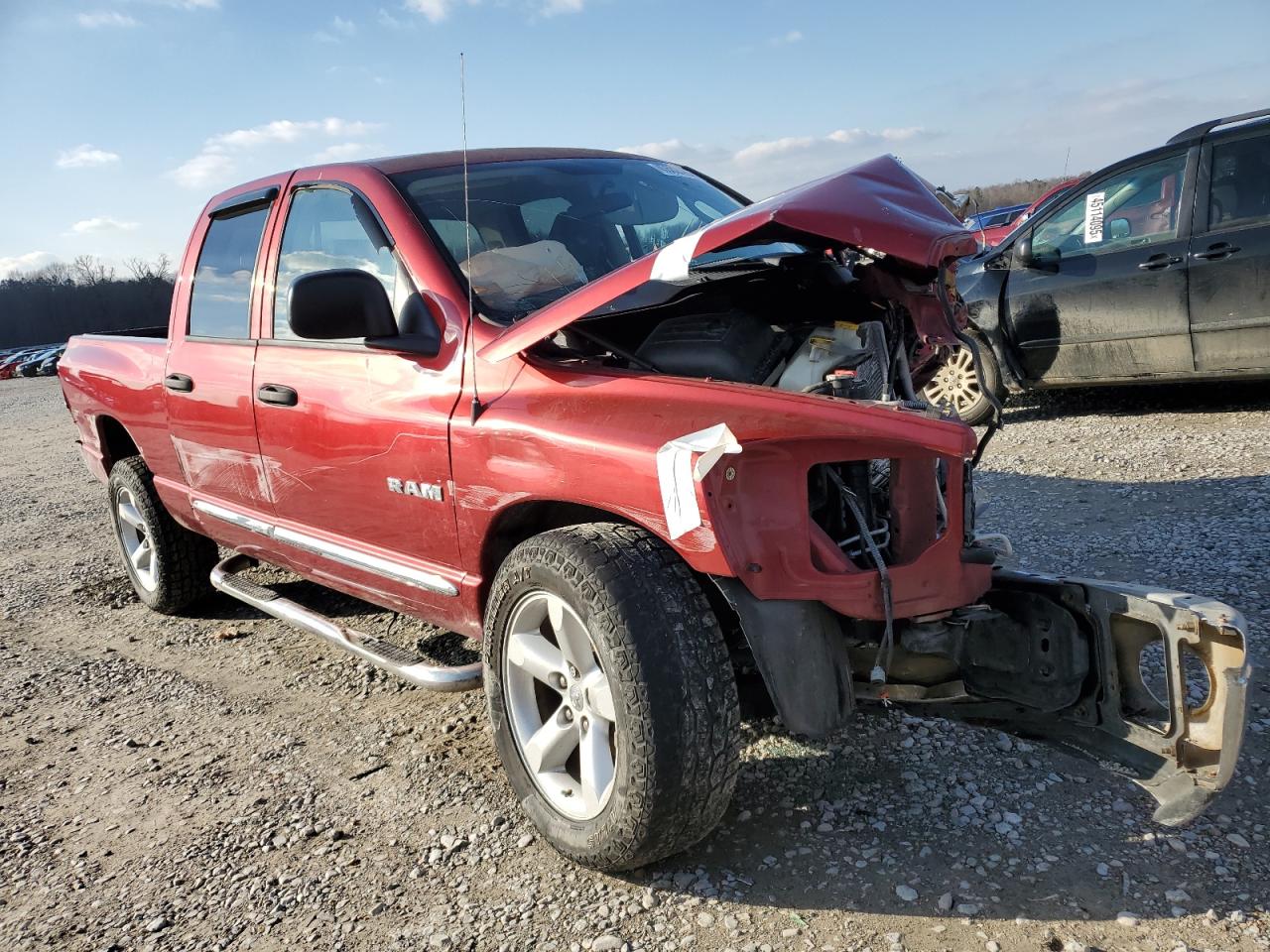 2008 Dodge RAM VIN 1D7HA18N98J158239 Copart auction photo, front end / replaced vin damage thumbnail 4