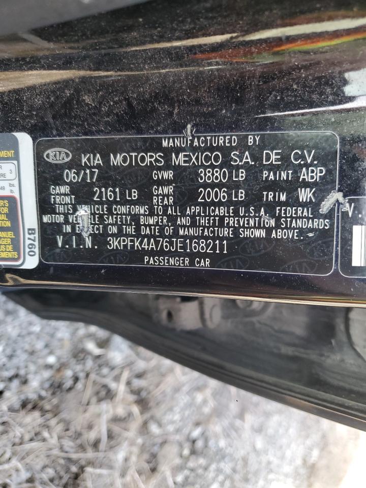 2018 KIA Forte VIN 3KPFK4A76JE168211 Copart auction photo, side / rear end damage thumbnail 12
