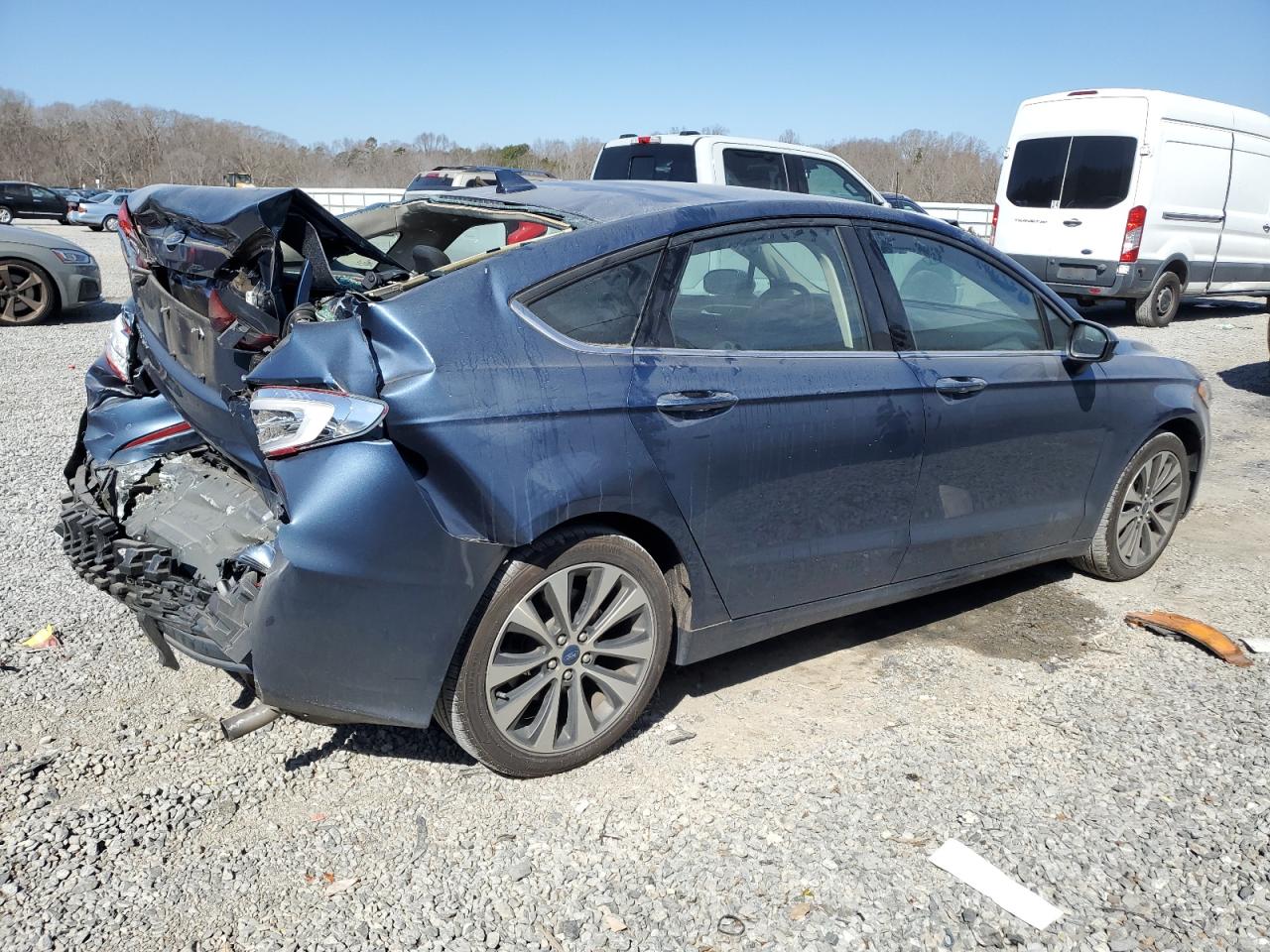 2019 Ford Fusion VIN 3FA6P0T90KR260360 Copart auction photo, rear end damage thumbnail 3