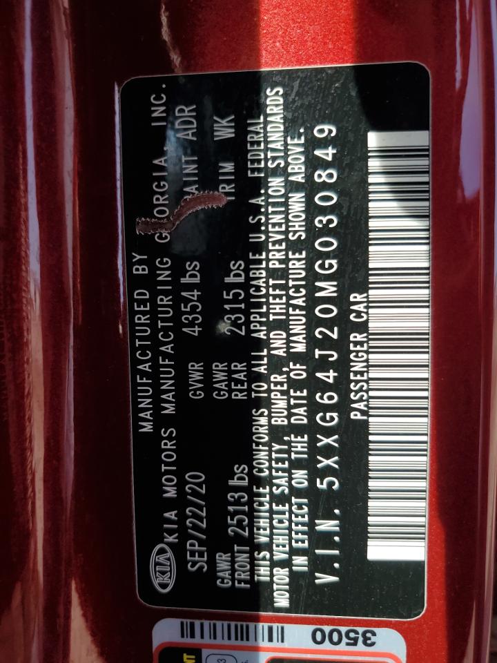 2021 KIA K5 VIN 5XXG64J20MG030849 Copart auction photo, front end / minor dent/scratches damage thumbnail 14