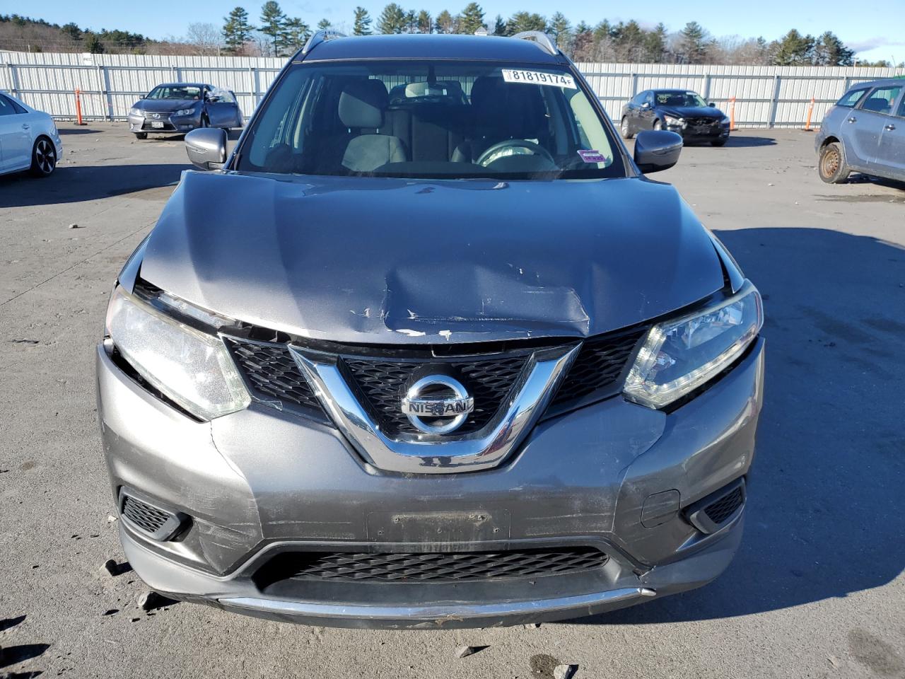 2016 Nissan Rogue VIN KNMAT2MVXGP614617 Copart auction photo, front end damage thumbnail 5