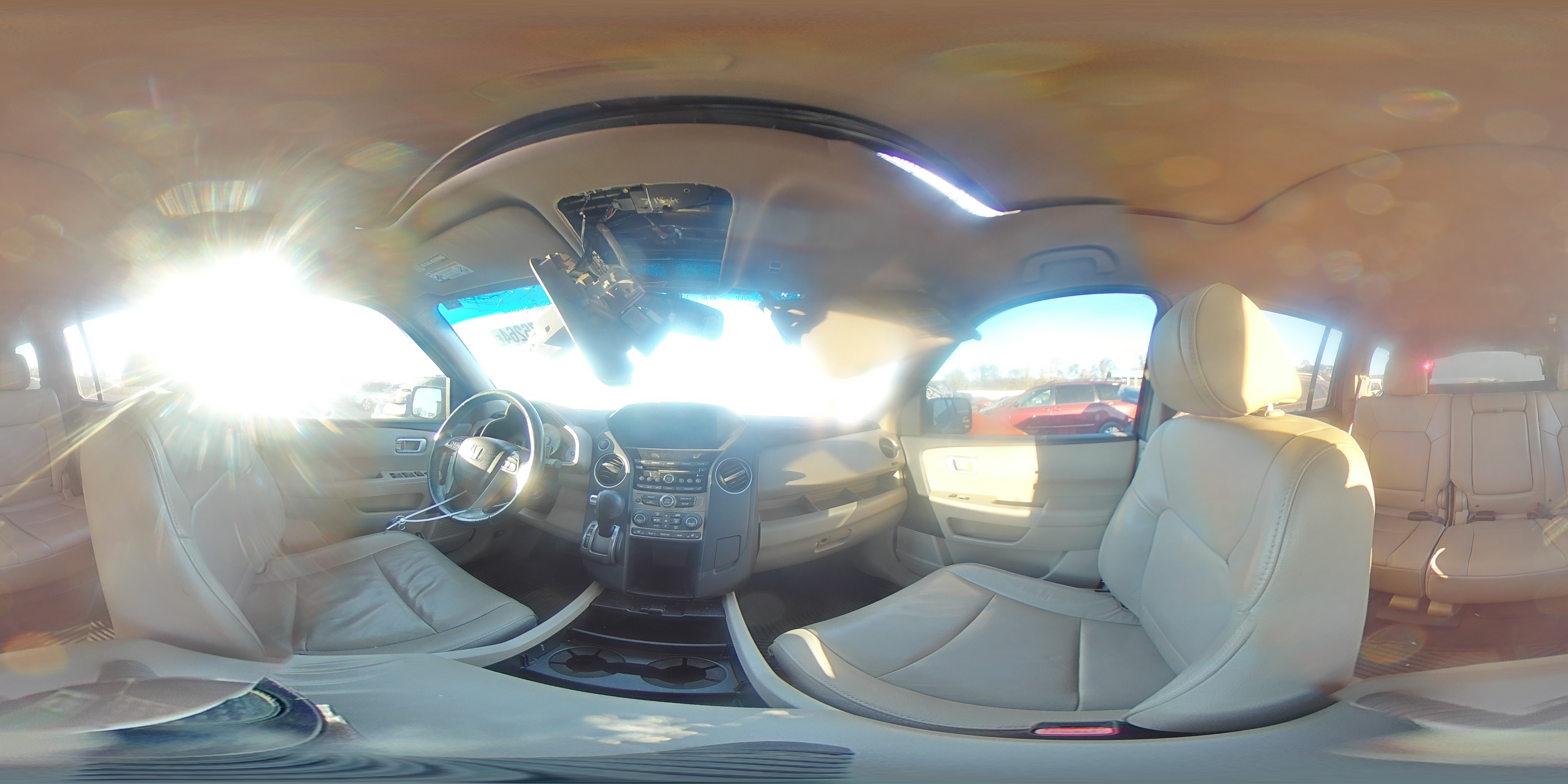 2012 Honda Pilot VIN 5FNYF3H58CB043073 Copart auction photo, top/roof damage thumbnail 14
