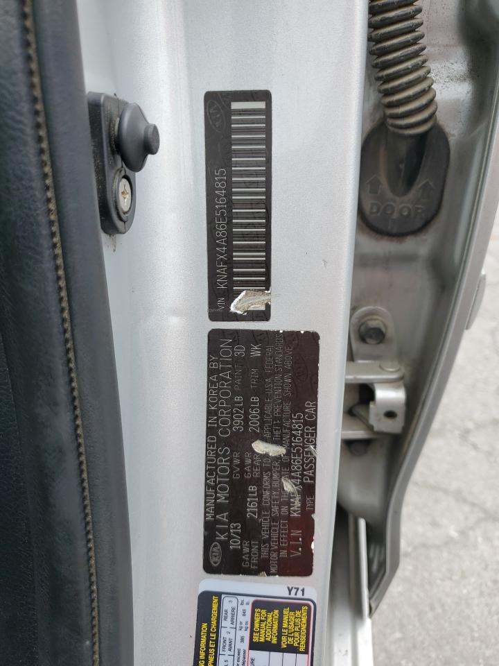 2014 KIA Forte VIN KNAFX4A86E5164815 Copart auction photo, front end / rear end damage thumbnail 12