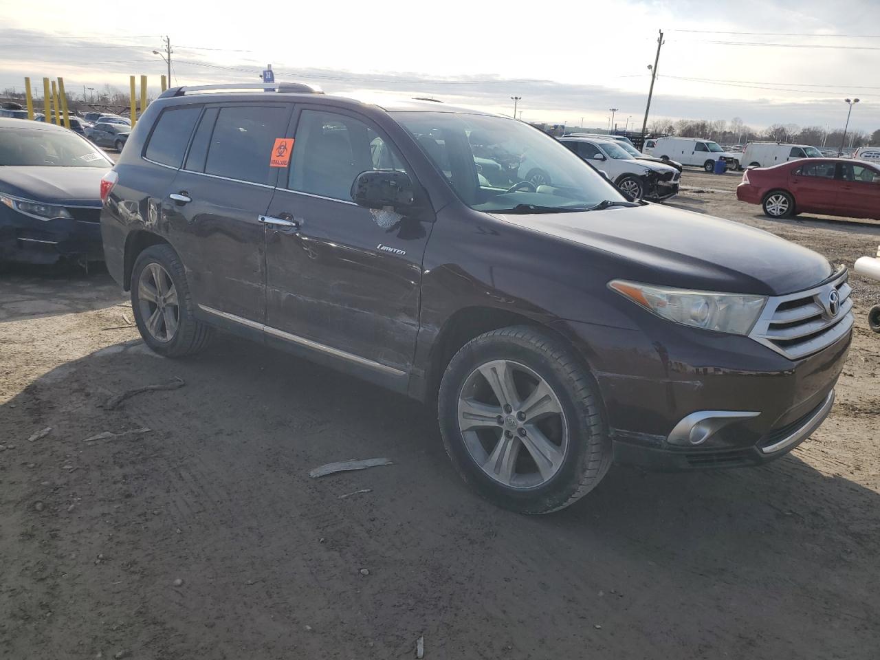 2013 Toyota Highlander VIN 5TDDK3EH7DS200260 Copart auction photo, front end / side damage thumbnail 4