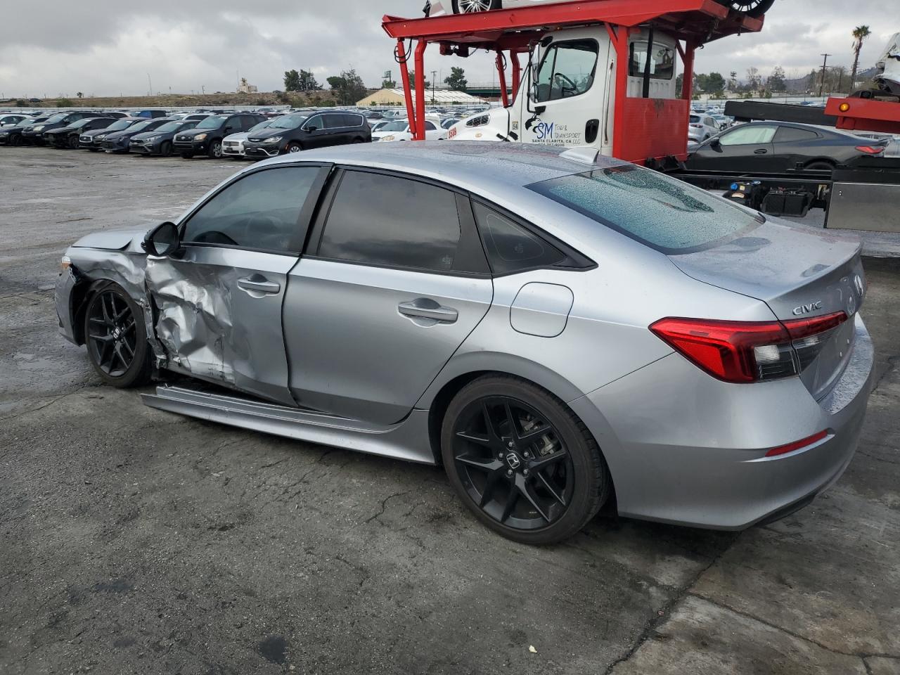 2022 Honda Civic VIN 2HGFE2F50NH591655 Copart auction photo, side / front end damage thumbnail 2