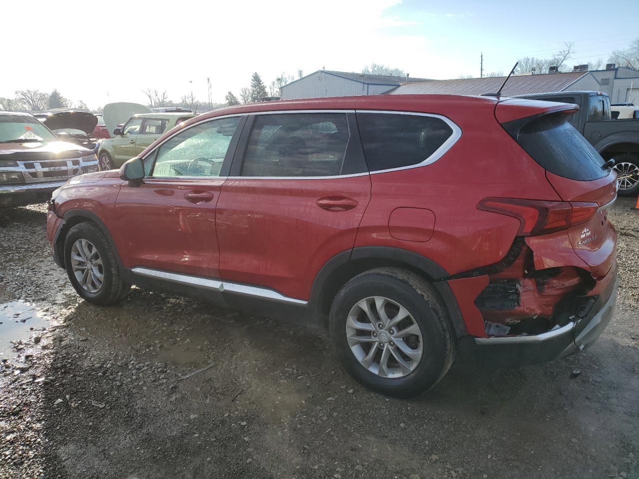 2019 Hyundai Santa Fe VIN 5NMS2CAD2KH092821 Copart auction photo, rear end / front end damage thumbnail 2