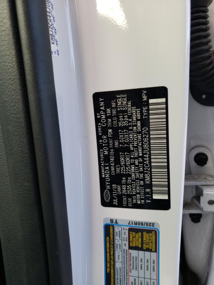 2018 Hyundai Tucson VIN KM8J2CA44JU806270 Copart auction photo, front end / minor dent/scratches damage thumbnail 13