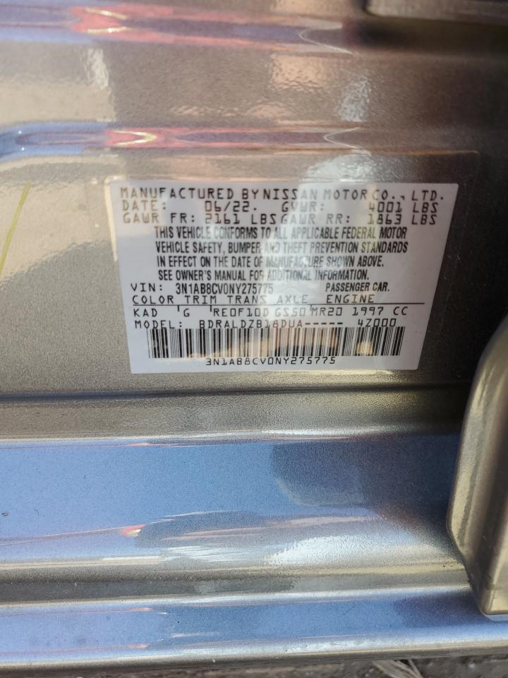 2022 Nissan Sentra VIN 3N1AB8CV0NY275775 Copart auction photo, rear end damage thumbnail 12