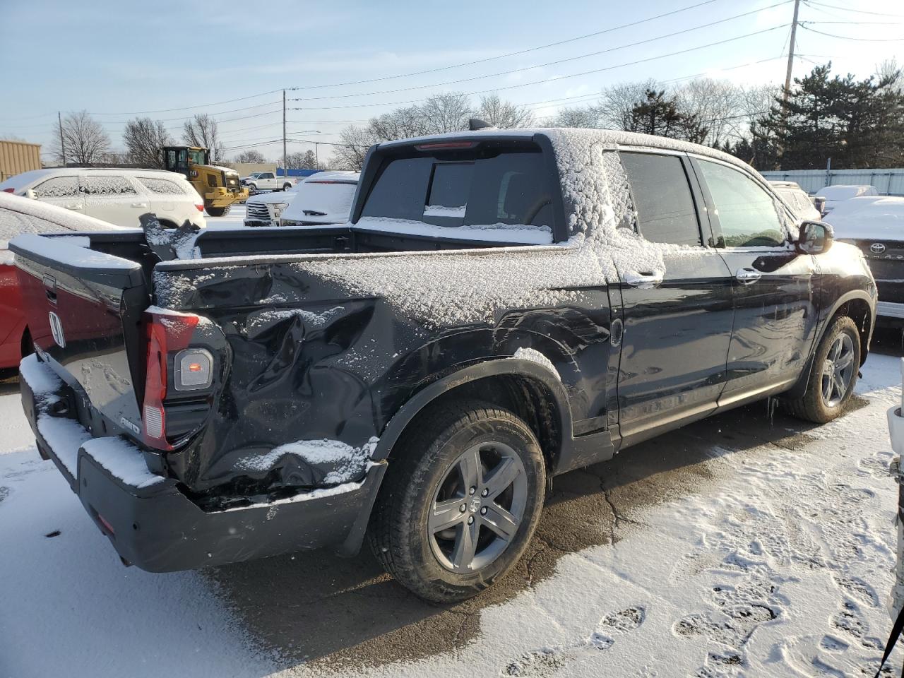 2022 Honda Ridgeline VIN 5FPYK3F71NB013472 Copart auction photo, rear end damage thumbnail 3
