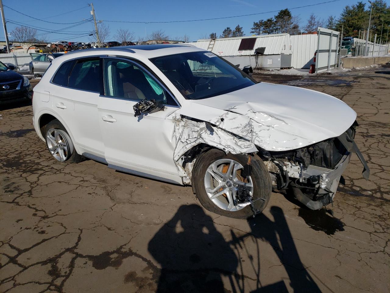 2018 Audi Q5 VIN WA1BNAFY5J2085544 Copart auction photo, side / front end damage thumbnail 4