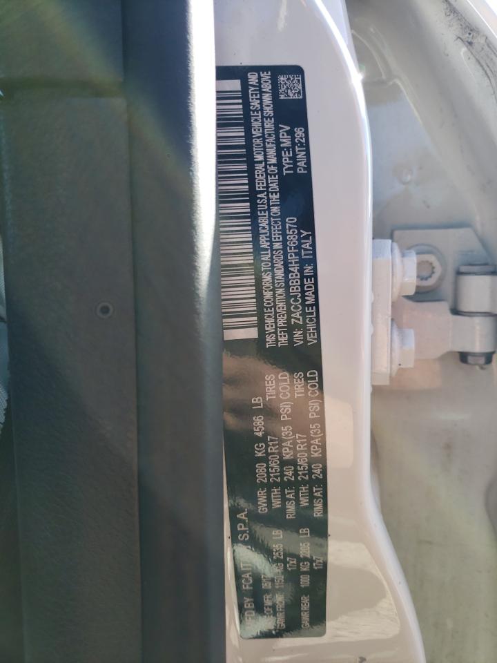 2017 Jeep Renegade VIN ZACCJBBB4HPF68570 Copart auction photo, side damage thumbnail 12