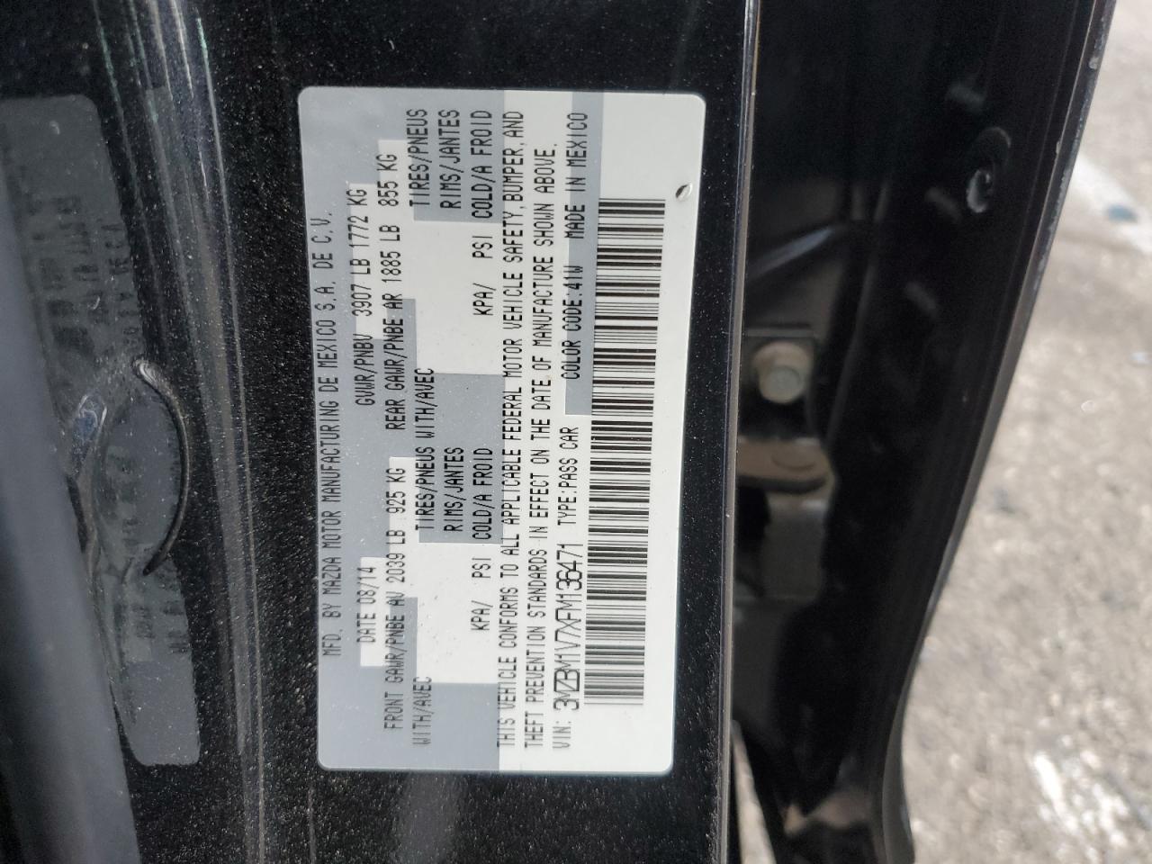 2015 Mazda 3 VIN 3MZBM1V7XFM136471 Copart auction photo, side damage thumbnail 12