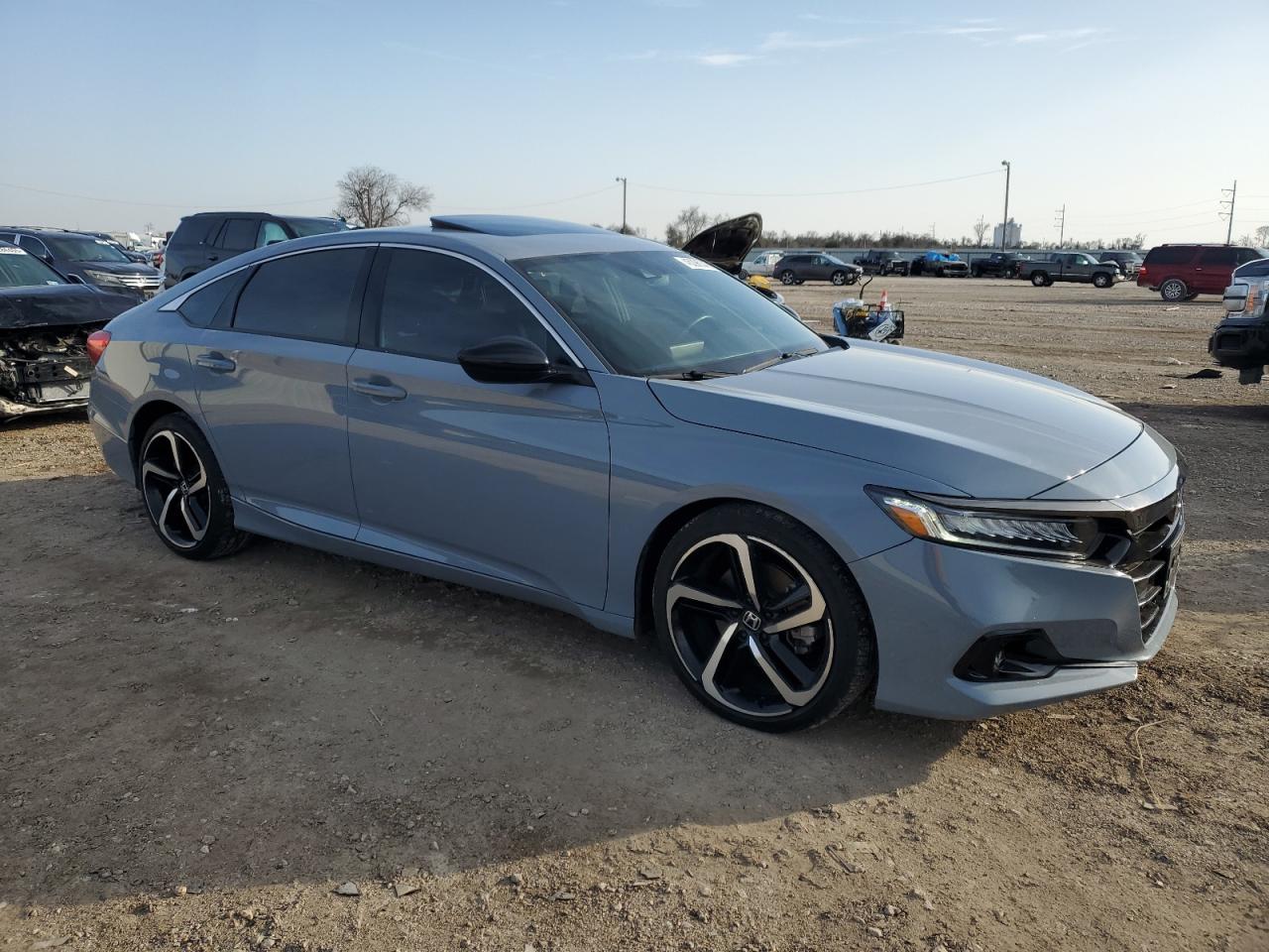 2022 Honda Accord VIN 1HGCV2F31NA020370 Copart auction photo, side damage thumbnail 4