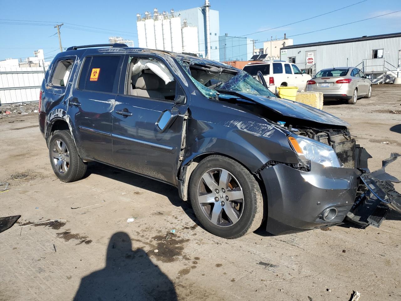 2012 Honda Pilot VIN 5FNYF4H98CB066166 Copart auction photo, all over damage thumbnail 4