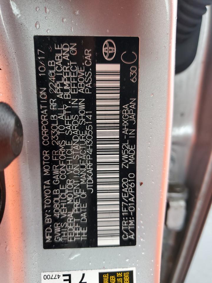 2017 Toyota Prius VIN JTDKARFP4H3055141 Copart auction photo, all over damage thumbnail 12
