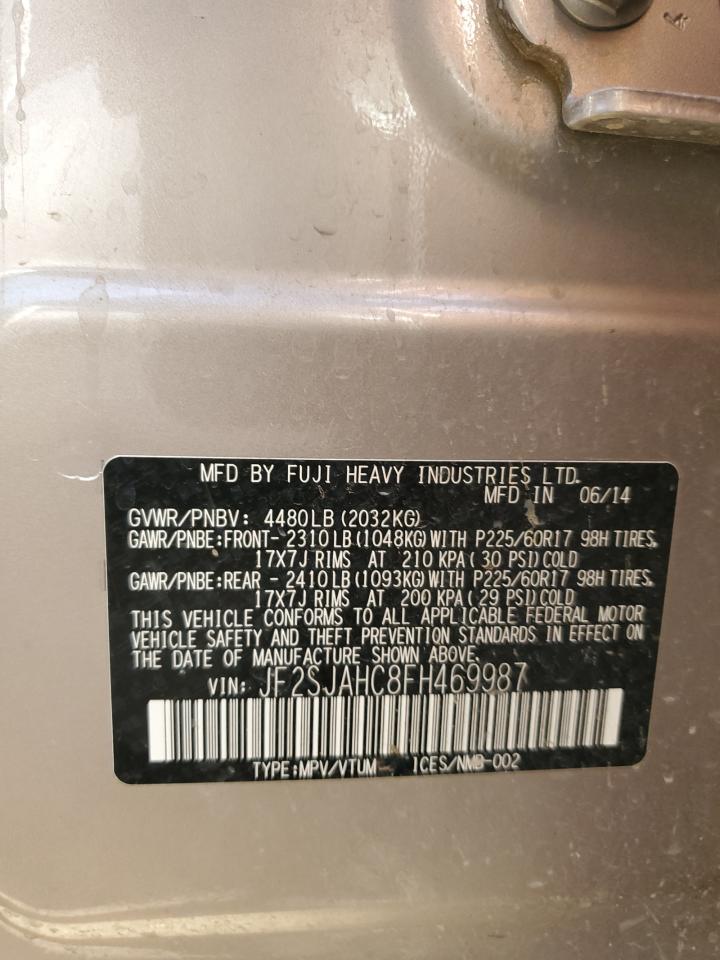 2015 Subaru Forester VIN JF2SJAHC8FH469987 Copart auction photo, side / rear end damage thumbnail 13