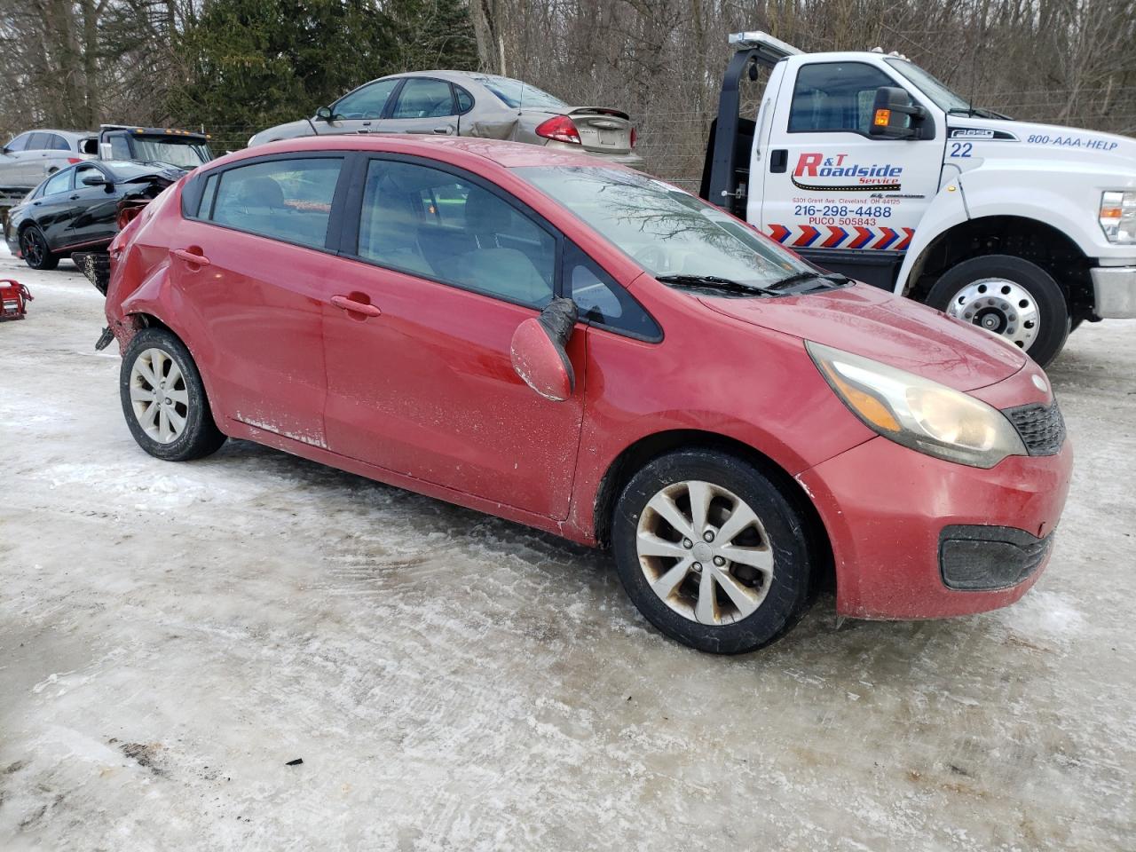 2013 KIA Rio VIN KNADM4A33D6276694 Copart auction photo, rear end damage thumbnail 4
