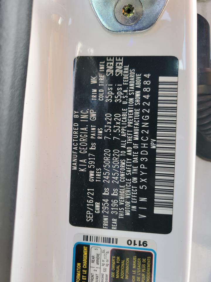 2022 KIA Telluride VIN 5XYP3DHC2NG224884 Copart auction photo, front end damage thumbnail 14