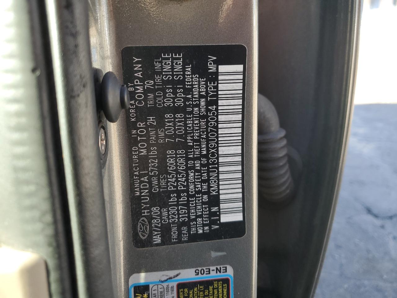 2009 Hyundai Veracruz VIN KM8NU13CX9U079054 Copart auction photo, front end damage thumbnail 15