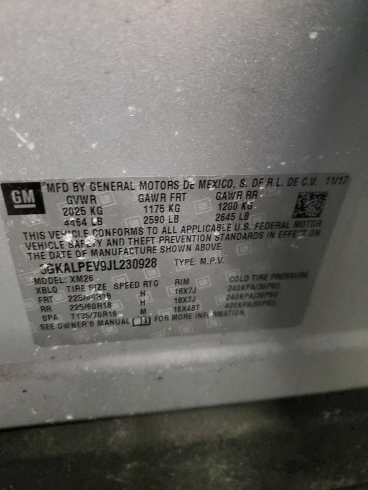 2018 GMC Terrain VIN 3GKALPEV9JL230928 Copart auction photo, front end / side damage thumbnail 14