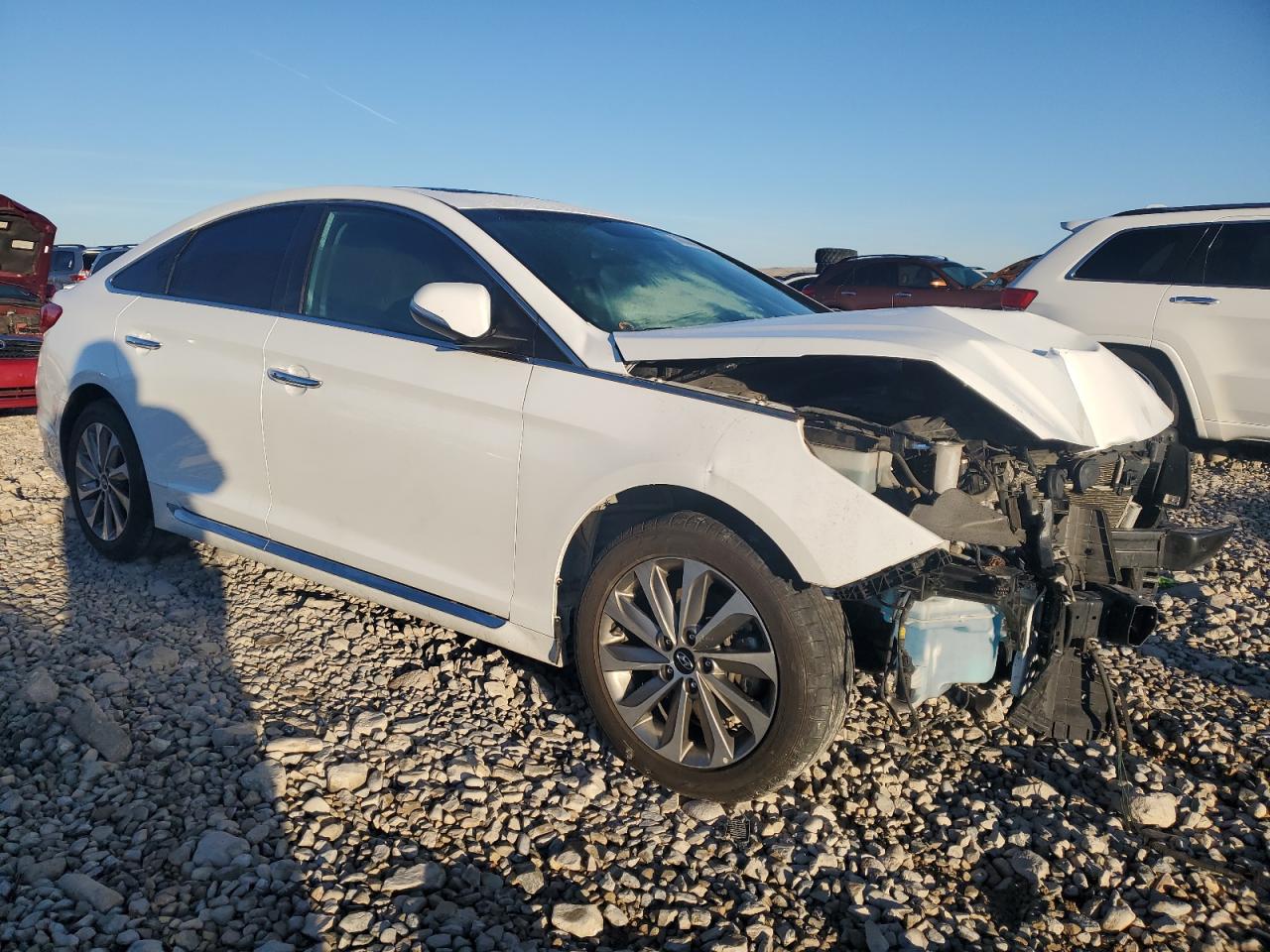 2017 Hyundai Sonata VIN 5NPE34AF9HH470369 Copart auction photo, front end / rear end damage thumbnail 4