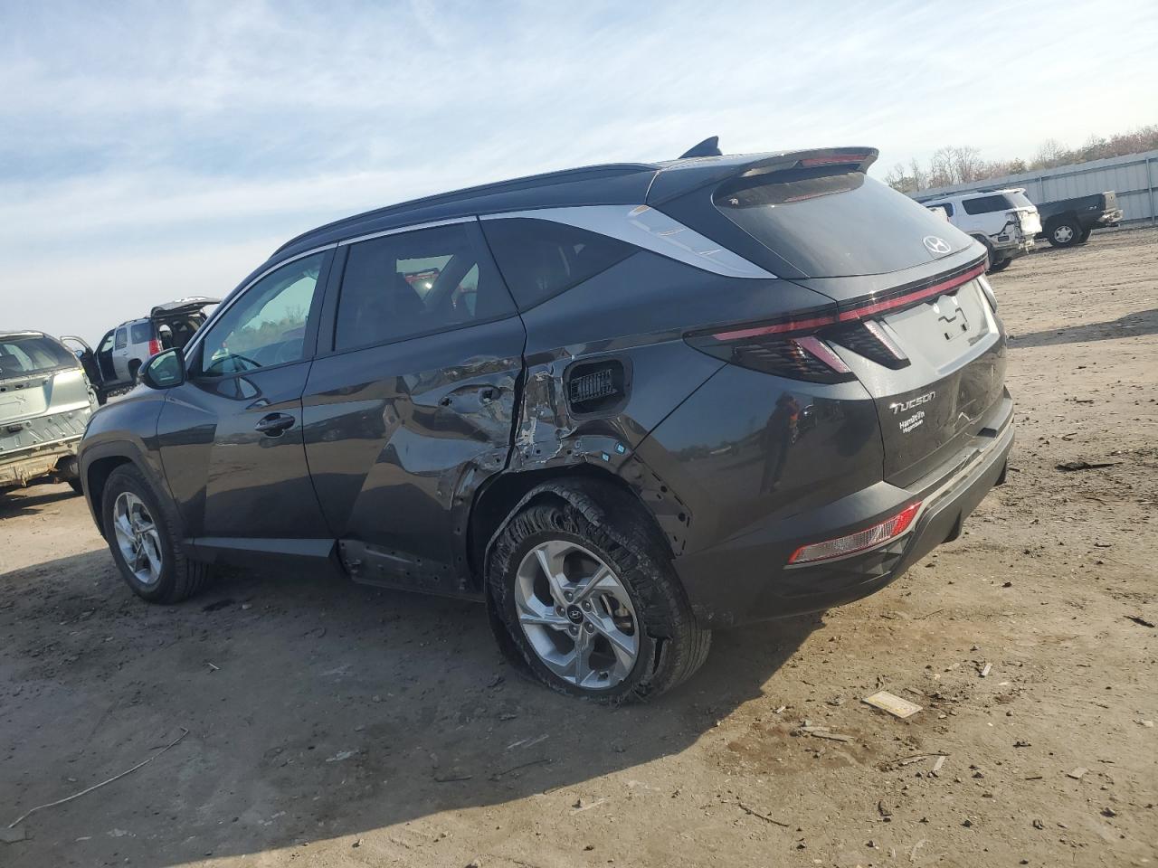 2023 Hyundai Tucson VIN 5NMJBCAE5PH196022 Copart auction photo, side / rear end damage thumbnail 2
