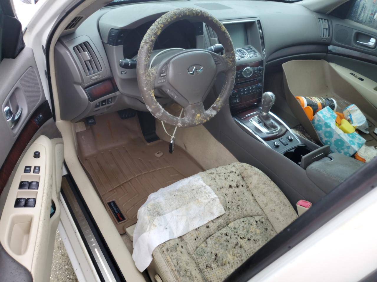 2013 Infiniti G VIN JN1CV6AR0DM757321 Copart auction photo, water/flood damage thumbnail 8