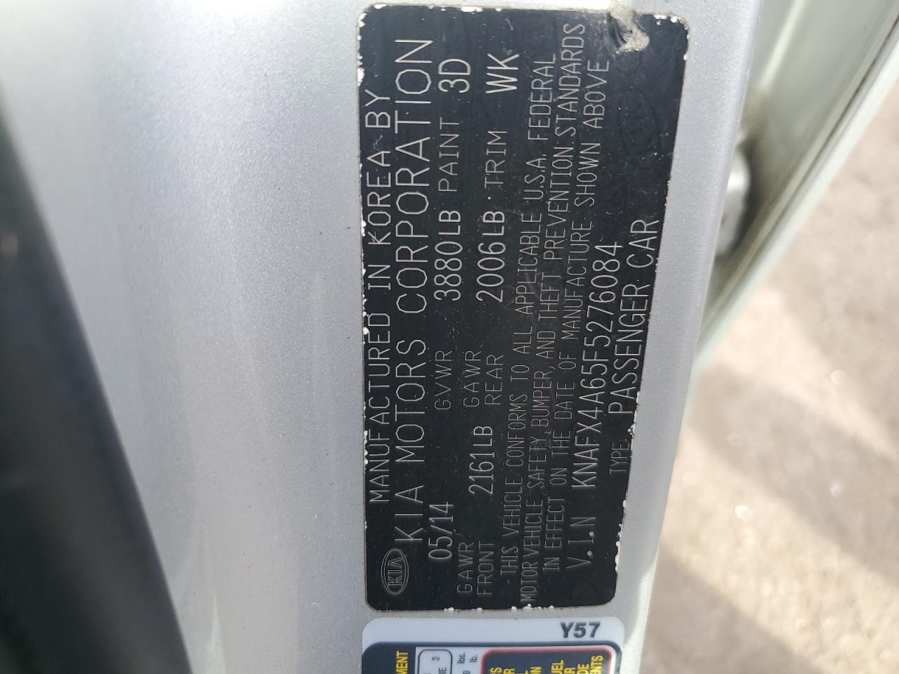 2015 KIA Forte VIN KNAFX4A65F5276084 Copart auction photo, front end damage thumbnail 13