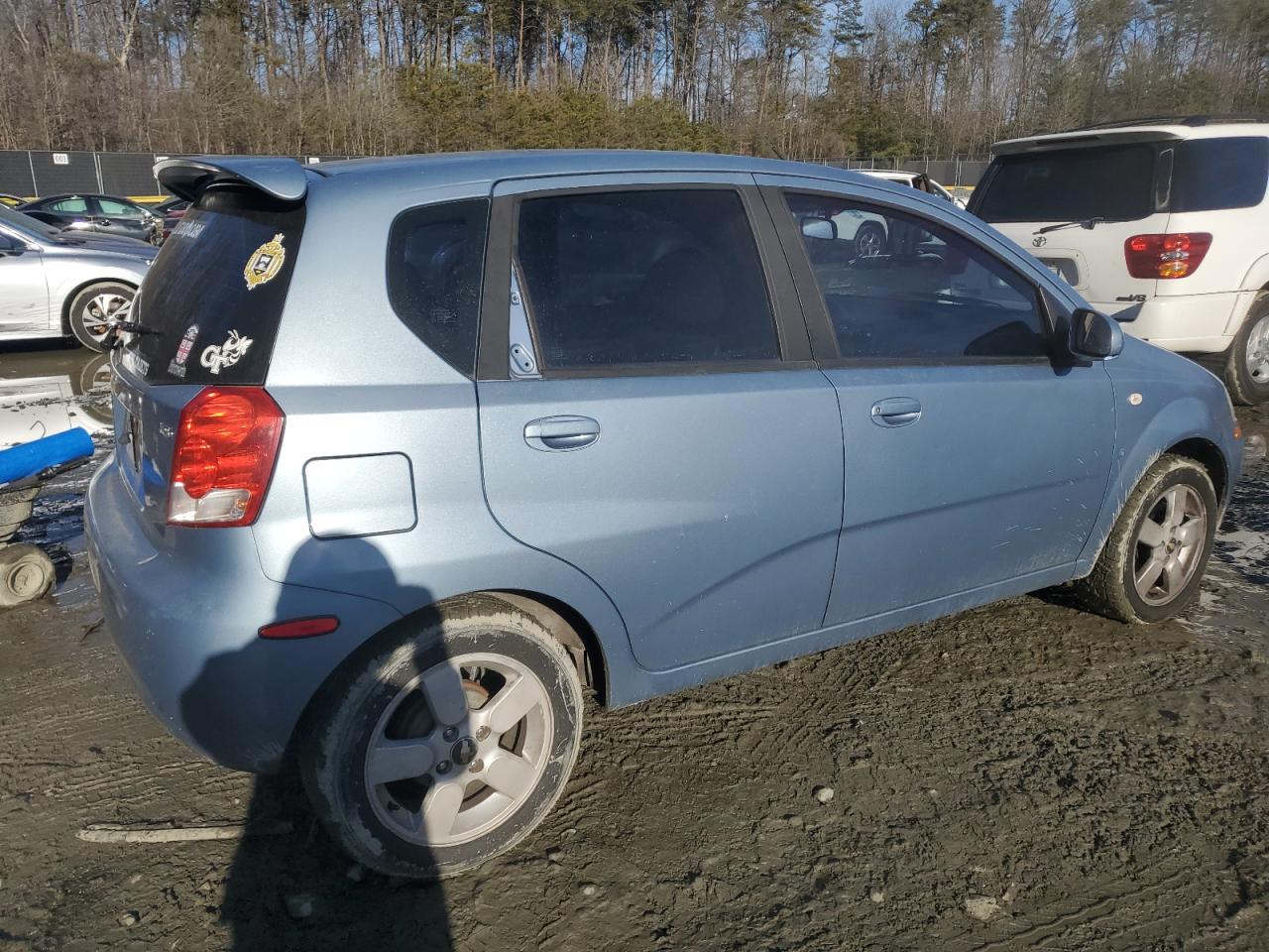 2008 Chevrolet Aveo VIN KL1TD66678B001668 Copart auction photo, side damage thumbnail 3