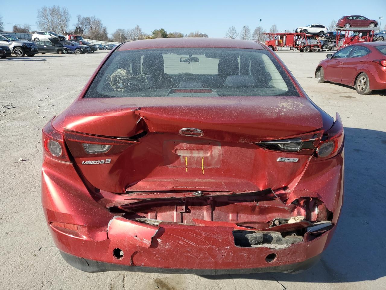 2014 Mazda 3 VIN JM1BM1U70E1120747 Copart auction photo, rear end damage thumbnail 6