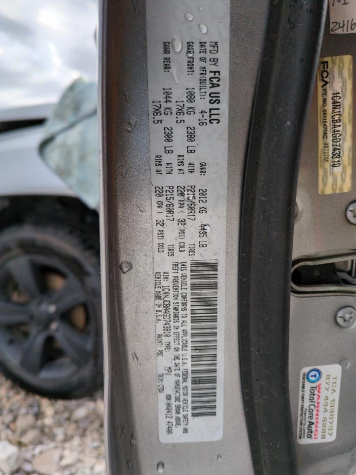 2016 Jeep Compass VIN 1C4NJCBA4GD743810 Copart auction photo, front end damage thumbnail 13